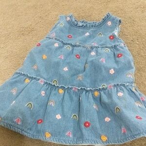 Mud Pie Blue Denim Dress with Embroidery